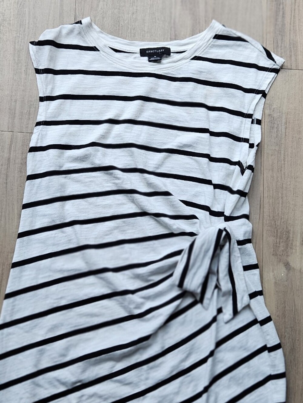 Sanctuary Black Striped Sleeveless Knit Dress - White & Black Size M